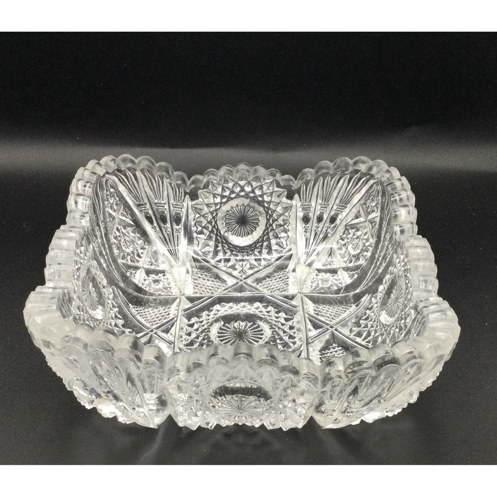 vintage 5.6 in Cut Crystal Bowl Candy Dish Trinket Jewelry